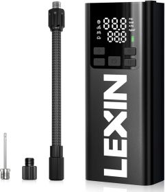 LEXIN P5 Tire Inflator Portable Air Compressor, 150PSI Electric Air Pump for Car Tires, w/Digital Pressure Gauge/LED Light