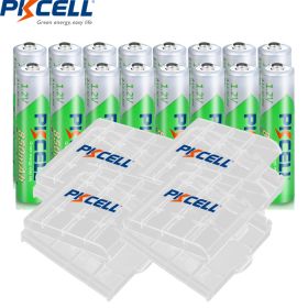 16PC PKCELL 850mAh 1.2V AAA NI-MH aaa Rechargeable Battery Ni-Mh Pre-charged aaa Battery Batteries + 4pcs Battery Case Boxes