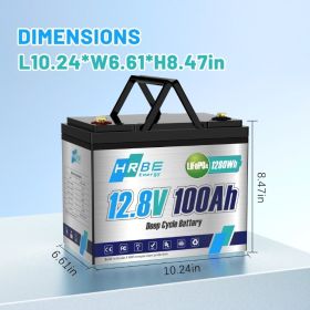 12V 100Ah 1280Wh LiFePO4 Battery 6000+ Cycles With Smart BMS Grade A lithium Pack For Home Energy EU Stock