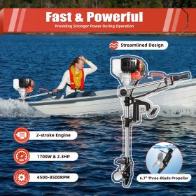 2 Stroke 2.3 HP Outboard Motor Short Shaft 52CC Fishing Boat Engine CDI System