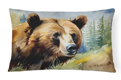 NEW Watercolor Wildlife Throw Pillow Throw Pillow for Indoor Couch Bed Outdoor Patio Washable, Grizzly Bear 2926,12Hx16W