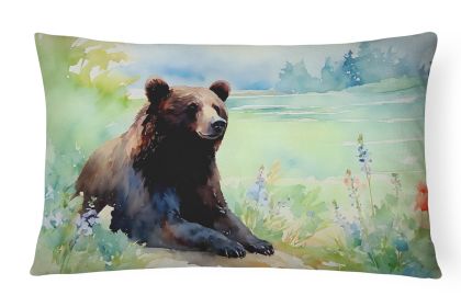 NEW Watercolor Wildlife Throw Pillow Throw Pillow for Indoor Couch Bed Outdoor Patio Washable, American Black Bear 2875,12Hx16W