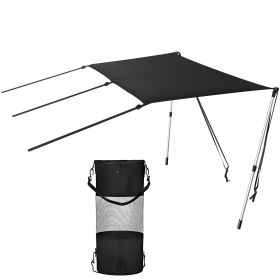 VEVOR T-Top Sun Shade Kit 4' x 5', UV-Proof 600D Polyester T-top Extension Kit with Rustproof Steel Telescopic Poles, Waterproof T-Top Shade Kit