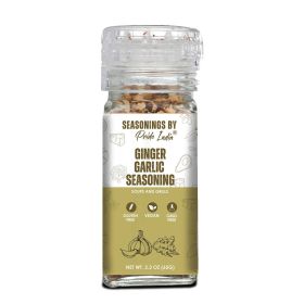 Pride of India Ginger Garlic Seasoning 2.3 oz (65 gm) w/ Convenient Grinder Cap Spicy Savory Taste | For Cooking