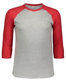 Men's Baseball T-Shirt - NAT HTH/ GRAN HT - M (Color: VN HTHR/ VN RED, size: 3XL)