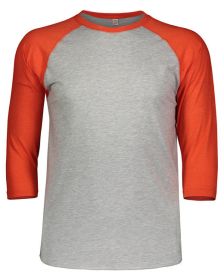 Men's Baseball T-Shirt - NAT HTH/ GRAN HT - M (Color: VN HTR/ VN ORG, size: S)