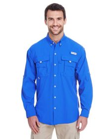 Men's Bahamaâ„¢ II Long-Sleeve Shirt - WHITE - 3XL (Color: VIVID BLUE, size: L)