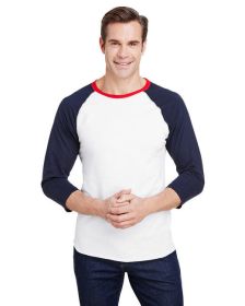 Men's Baseball T-Shirt - NAT HTH/ GRAN HT - M (Color: WHITE/ NAVY/ RED, size: 3XL)