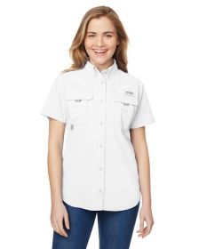 Ladies' Bahamaâ„¢ Short-Sleeve Shirt - WHITE - XS (Color: White, size: 1XL)