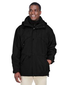 Adult 3-in-1 Parka with Dobby Trim - BLACK - 3XL (Color: Black, size: XS)