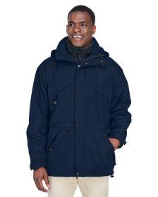 Adult 3-in-1 Parka with Dobby Trim - BLACK - 3XL (Color: Midnight Navy, size: 3XL)