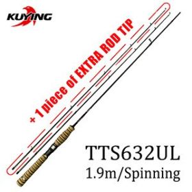 KUYING TETON 1.56m 1.8m 1.86m 1.9m 1.92m 1.98m Super Ultra Soft Light Baitcasting Casting Spinning Lure Fishing Rod Pole Combo (Color: TTS632UL COMBO)