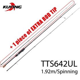 KUYING TETON 1.56m 1.8m 1.86m 1.9m 1.92m 1.98m Super Ultra Soft Light Baitcasting Casting Spinning Lure Fishing Rod Pole Combo (Color: TTS642UL COMBO)