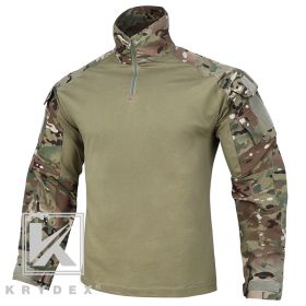 KRYDEX G3 Combat Shirt with Elbow Pads For Hunting Outdoor CP Style Tops Tactical BDU Clothes MC Tiger Stripes Shirts (Color: MC, size: XXL)