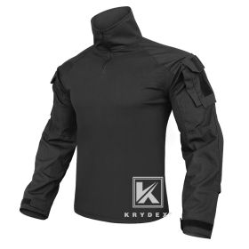 KRYDEX G3 Combat Shirt with Elbow Pads For Hunting Outdoor CP Style Tops Tactical BDU Clothes MC Tiger Stripes Shirts (Color: BK, size: XXXL)