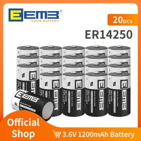 EEMB ER14250 3.6V 1/2 AA Battery Lithium Battery 14250 1200mAh Cell Batteries for Water/Gas Meter Alarm Window Sensor (Color: 20PCS)