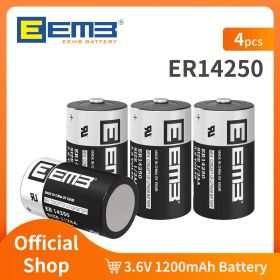 EEMB ER14250 3.6V 1/2 AA Battery Lithium Battery 14250 1200mAh Cell Batteries for Water/Gas Meter Alarm Window Sensor (Color: 4pcs)