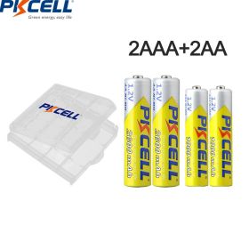 PKCELL 4Pcs 2600mAh AA rechargeable Batteries +4Pcs AAA Batteries 1000mAh 1.2V NI-MH AA AAA Rechargeable Battery for Camera toy (Nominal Voltage: 1.2V, Color: 2AAA and 2AA)