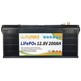 Best-sale 12V 60 80 100 120 200Ah 24V 100Ah LiFePO4 Iron Phosphate Energy Battery With BMS For RV Campers Golf Cart Off-Road (Color: 12V 200A 525mm)