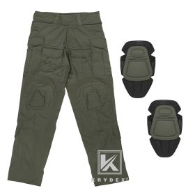 KRYDEX Tactical G3 Combat Pants CP Style BDU Uniform Trousers With Knee Pads For Hunting Outdoor Hiking Men Clothes (Color: RG, size: S(30W))