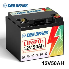 LiFePO4 12V 100AH 120AH 200AH Battery Pack 100A BMS Lithium Rechargeable Batteries RV For Van Truck Camper Marine Power Storage (Color: 12V 50Ah)