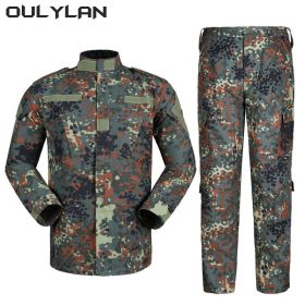 Oulylan Combat Uniform Camo Tactical Suit Men Special Forces Coat Pant Fishing Camouflage Militar Hunting Clothes (Color: yinde Digital, size: XXXL)