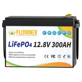 Fllyrower EU/US/CA/JP Stock 12V 100ah 180ah 300Ah Lifepo4 Battery Pack Rechargeable Lithium ion Battery (Color: 12v 300Ah 385)