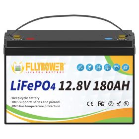 Fllyrower EU/US/CA/JP Stock 12V 100ah 180ah 300Ah Lifepo4 Battery Pack Rechargeable Lithium ion Battery (Color: 12v 180Ah 333)