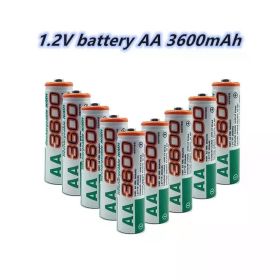 100% 1.2V AA 3600mAh Rechargeable Nickel Hydrogen Battery Toy Alarm Clock Remote Control Microphone Charging Battery (Color: 40 PCS batteries)