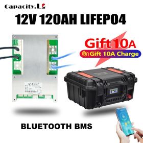 12v 120ah Lifepo4 battery pack 100ah outdoor lithium battery RV 12V motor Bluetooth PD energy storage power bank (Color: CS120AH  Bluetooth)