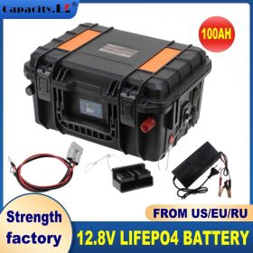 12v 120ah Lifepo4 battery pack 100ah outdoor lithium battery RV 12V motor Bluetooth PD energy storage power bank (Color: CS100AH)