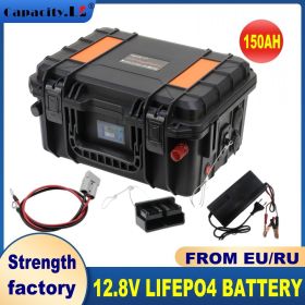 12v 120ah Lifepo4 battery pack 100ah outdoor lithium battery RV 12V motor Bluetooth PD energy storage power bank (Color: CS150AH)