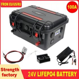 Lifepo4 Battery 12V 100ah 120AH 150ah Rechargeable Battery pack 200ah 250AH300 Bluetooth BMS for Camping Boats Inverter Motor RV (Color: 24V 100AH LIFEPO4)