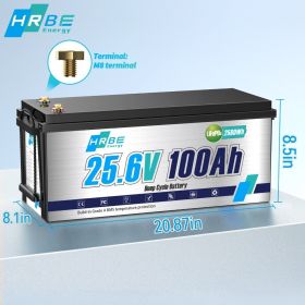 Lithium Battery Deep 6000+ Cycles 24V 100Ah LiFePO4 Battery 25.6V 2560Wh for Golf Cart,/RV, Household,Off Grid Applications (Color: 24V 100AH)