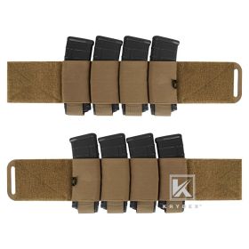 KRYDEX Elastic Cummerbund 4 x AR Magazine Pouches Stretch Cummerbund For LBT LBX FCPC Vest Accessories 2PCS/Set (Color: Coyote Brown)