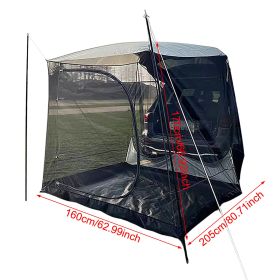 Car Tent Universal Camping Portable Super Light And Easy To Install Large Space Sun Shade For Camping Outdoor Beach (Color: W without poles)