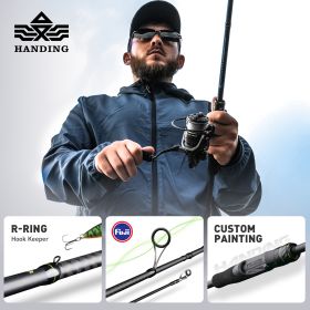 HANDING M1 Bass Fishing Rods Fuji O+A Guide Rings 24Ton Carbon Fiber Blanks Spinning Fishing Rod All-day Comfort Casting Rods (length: Spin2.13m-F-MH)