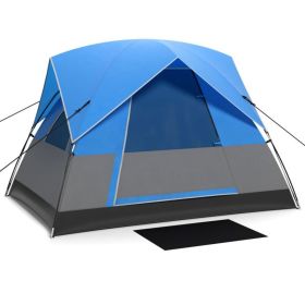 Outdoor Camping Tent with Carry Bag for Camping Hiking Traveling (Color: Blue)