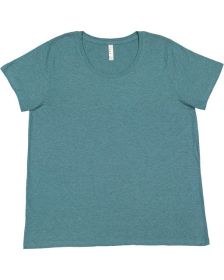 LAT 3816 Ladies' Curvy Fine Jersey T-Shirt (Color: SURF BLACKOUT, size: 14-16)