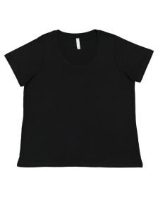 LAT 3816 Ladies' Curvy Fine Jersey T-Shirt (Color: BLENDED BLACK, size: 26-28)