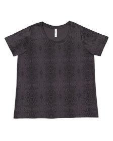 LAT 3816 Ladies' Curvy Fine Jersey T-Shirt (Color: BLACK REPTILE, size: 22-24)