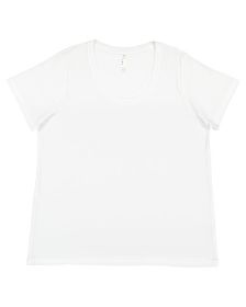 LAT 3816 Ladies' Curvy Fine Jersey T-Shirt (Color: BLENDED WHITE, size: 26-28)