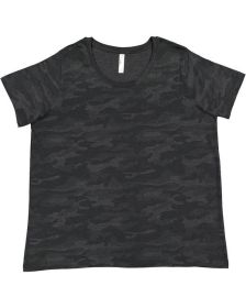 LAT 3816 Ladies' Curvy Fine Jersey T-Shirt (Color: STORM CAMO, size: 18-20)