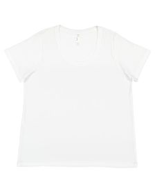 LAT 3816 Ladies' Curvy Fine Jersey T-Shirt (Color: BLENDED WHITE, size: 14-16)