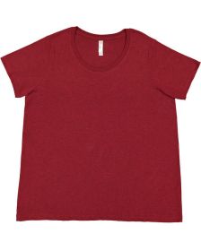 LAT 3816 Ladies' Curvy Fine Jersey T-Shirt (Color: CARDINAL BLKOUT, size: 22-24)