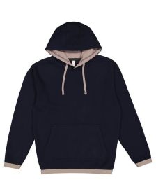 LAT 6996 Adult Statement Fleece Pullover Hoodie (Color: NAVY/ TITANIUM, size: 3XL)