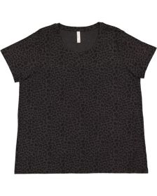 LAT 3816 Ladies' Curvy Fine Jersey T-Shirt (Color: BLACK LEOPARD, size: 22-24)