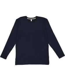 LAT 6918 Men's Fine Jersey Long-Sleeve (Color: NAVY/ TITANIUM, size: S)