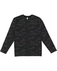 LAT 6918 Men's Fine Jersey Long-Sleeve (Color: STORM CAMO/ BLK, size: 4XL)