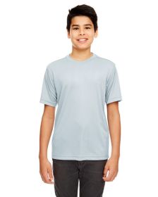 UltraClub 8620Y Youth Cool & Dry Basic Performance T-Shirt (Color: grey, size: XL)